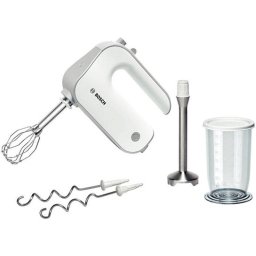 Mixer de mana Bosch MFQ 4070, 500W, 5 viteze, Turbo, Alb/Gri