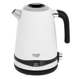 Fierbator electric, Capacitate 1,7 L, Fara BPA, Control al temperaturii, Otel inoxidabil, Fara fir, Alb/Negru
