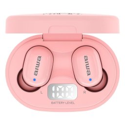 Casti In-Ear Aiwa, EBTW-150PK, True Wireless, Bluetooth v5.0, Stereo, Roz