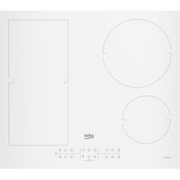 Plita incorporabila Beko HII64200FMTW, Inductie , 4 zone de gatit, IndyFlex, Booster, Touch control 9 trepte, 60 cm, Alb