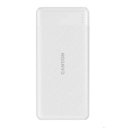 Acumulator Extern CANYON PB-109, 10000mAh Li-poly, Lightning, USB Type-C, USB-A, 20W Max, Alb