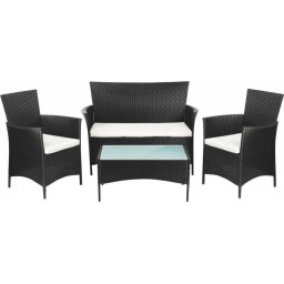Set Mobilier gradina FDZN 6050-PR 4 persoane, Negru