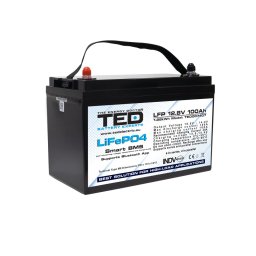 Acumulator LiFePo4, 12.8V, 100Ah, BMS, bluetooth, M8 TED Electric, TED007407