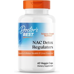 NAC Detox Regulators cu 600 mg de N-Acetil Cisteina pentru Detoxifiere, Glutation si Sanatatea Ficatului - Doctor's Best - 60 Capsule, 60 capsule