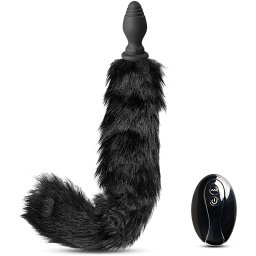 Vibrator anal cu coada neagra