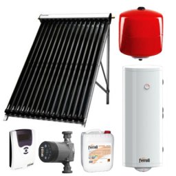 Pachet de baza panouri solare Ferroli cu 15 tuburi vidate ECOTUBE NEW 20 si boiler bivalent ECOUNIT 150 litri