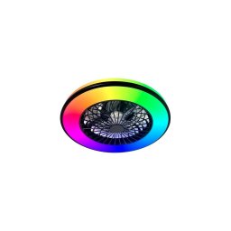 VENTELUX plafonieră cu ventilator LED RGBW 48W/230V, dimabilă, neagră + telecomandă