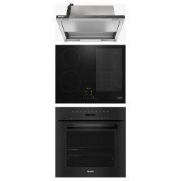 Pachet incorporabil Miele - Cuptor electric H 7262 B, 76 l + Plita inductie KM 7466 FL, 60 cm, TwinBooster + Hota telescopica DAS 4630, Con@ctivity, 60 cm, 720 m³/h