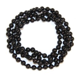 Colier Onix Negru Natural rotund 8x8 mm negru intens pentru eleganta clasica si cadou cu semnificatie 1 buc
