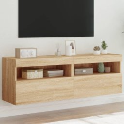 Comoda TV de perete cu LED, 2 buc. stejar sonoma, 60x30x40 cm GartenMobel Dekor