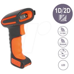 Cititor coduri de bare 1D/2D 2.4GHz Bluetooth/USB Negru-Portocaliu