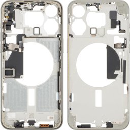 Piese si componente Carcasa Mijloc Apple iPhone 15 Pro Max, Bej (Natural Titanium), Swap