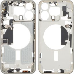 Piese si componente Carcasa Mijloc Apple iPhone 15 Pro Max, Alba (White Titanium), Swap