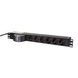 Prelungitor PDU LOGILINK 1U pt. rack 19 inch, 6 prize Schuko, intrare Schuko, max 16 A, circuit intrerupere 2 poli, 2 m, "PDU6C02" (timbru verde 0.8 lei)