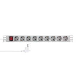 Prelungitor PDU LOGILINK 1U pt. rack 19 inch, 9 prize Schuko, intrare Schuko, max 16 A, ON/OFF, IP20, 2 m, gri, "PDU9C04" (timbru verde 0.8 lei)
