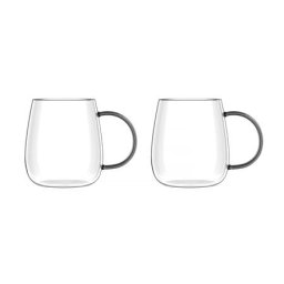 Vialli Design - Bolla Set of 2 Cups with Grey Handle 400ml