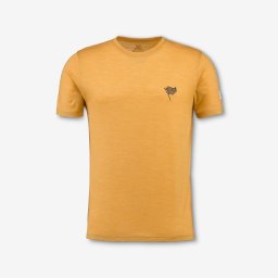 Tricou trekking, cu lână merinos, Merino Fresh galben, bărbați