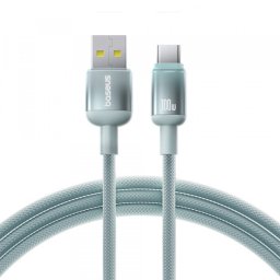 Cablu Date si Incarcare USB-A - USB-C Baseus Discolor, 100W, 1m, Albastru Verde E0420800