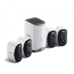 Camera de Supraveghere Baseus N1, Wi-Fi, 2K, IP67, Exterior, Set 4 bucati ACSLH-01