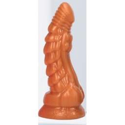 Dildo Dragon cu Ventuza, Silicon Lichid, Auriu, 21.5 cm, Passion Labs