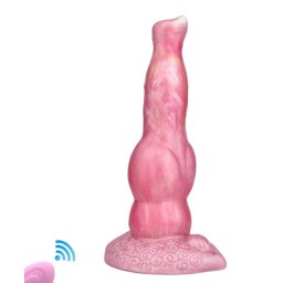 Vibrator Thrusting Werewolf, Remote Control, 10 Moduri Stimulatoare, Silicon Lichid, USB, Roz, 24 cm