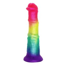 Dildo Premium Horse cu Ventuza, Silicon Lichid, Multicolor, 19.5 cm, Guilty Toys