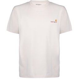 Carhartt WIP Tricou 'American Script' nisipiu / alb natural