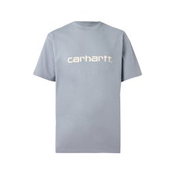 Carhartt WIP Tricou albastru porumbel / alb murdar