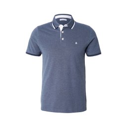 JACK & JONES Tricou 'JJEPaulos' albastru marin / albastru amestec / alb
