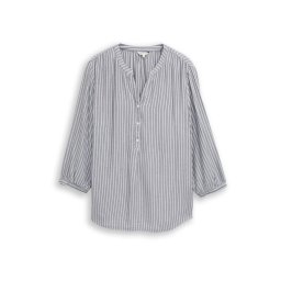 Tom Tailor Women + Bluză bleumarin / albastru fumuriu / alb
