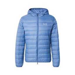 EA7 Emporio Armani Geacă de primăvară-toamnă albastru deschis / alb