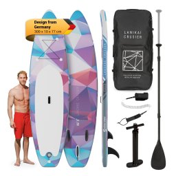 Capital Sports Lanikai Cruiser 9.8, paddleboard gonflabil, set cu placă SUP, 305 × 77 × 10 (WTR1-LaniCru9,8r/b)
