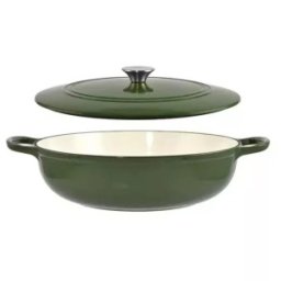 Cratita Joasa din Fonta Emailata cu Capac, 5 cm, 6 l, Perfect Home