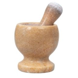 Mojar cu Pistil, Diametru 10 cm, Inaltime 10.5 cm, din Marmura, Somon