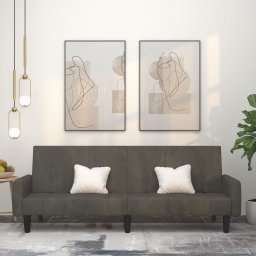 Canapea extensibila cu 2 locuri, gri închis, catifea GartenMobel Dekor