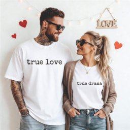 Set tricouri cuplu - True love & True drama