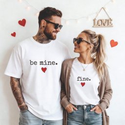Set tricouri cuplu „Be Mine / Fine”