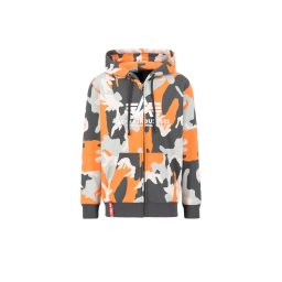 ALPHA INDUSTRIES Hanorac gri metalic / gri deschis / portocaliu mandarină / alb