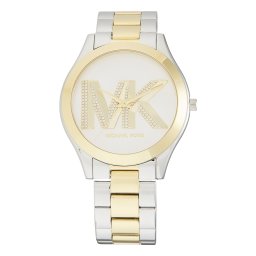 MICHAEL Michael Kors Ceas analogic 'SLIM RUNWAY' auriu / argintiu / transparent
