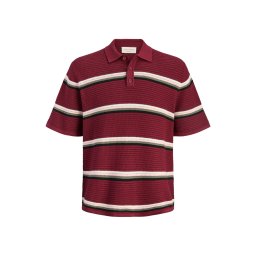 JACK & JONES Tricou 'JORMaine' roz / roșu vin / negru / alb