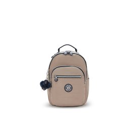 KIPLING Rucsac 'Seoul' gri taupe / negru / alb murdar