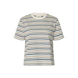 SELECTED Tricou 'SLFESSENTIAL' crem / alb kitt / albastru deschis / albastru închis