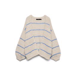 VERO MODA Geacă tricotată 'VMMaybe' albastru deschis / alb lână