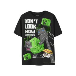 NAME IT Tricou 'NKMJUKE MINECRAFT' gri / verde limetă / negru / alb