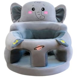 Fotoliu bebe din plus, cu sezut de burete - Elefantul gri