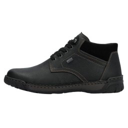 Ghete barbati, Rieker, B0309-00-Negru, casual, piele naturala, impermeabil, imblanite, cu talpa joasa, negru (Marime: 42)