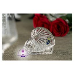 Bomboniera / Cutie bijuterii cristal Bohemia decor "Inima" 11 cm