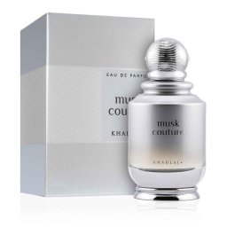Khadlaj Musk Couture - Apă de parfum (EDP), 100 ml - Categorie olfactivă: Floral-Musk (oriental-floral) - Note vârf: Bergamotă, Iasomie, Zambilă, Rubarbă - Note mijloc: Lăcrămioare, Amber - Note bază: Mosc, Tonka