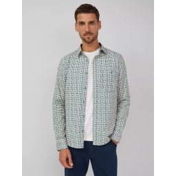 s.Oliver Camasa barbati, Slim fit cu imprimeu cu puncte, din amestec de bumbac, Gri (SELECTATI MARIMEA: 2XL)