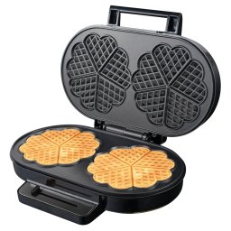 RESIGILAT - Aparat de facut vafe STARCREST WM-2602X, 1200W, Suprafata dubla, Buton reglare temperatura, Placi cu invelis ceramic, Negru Inox